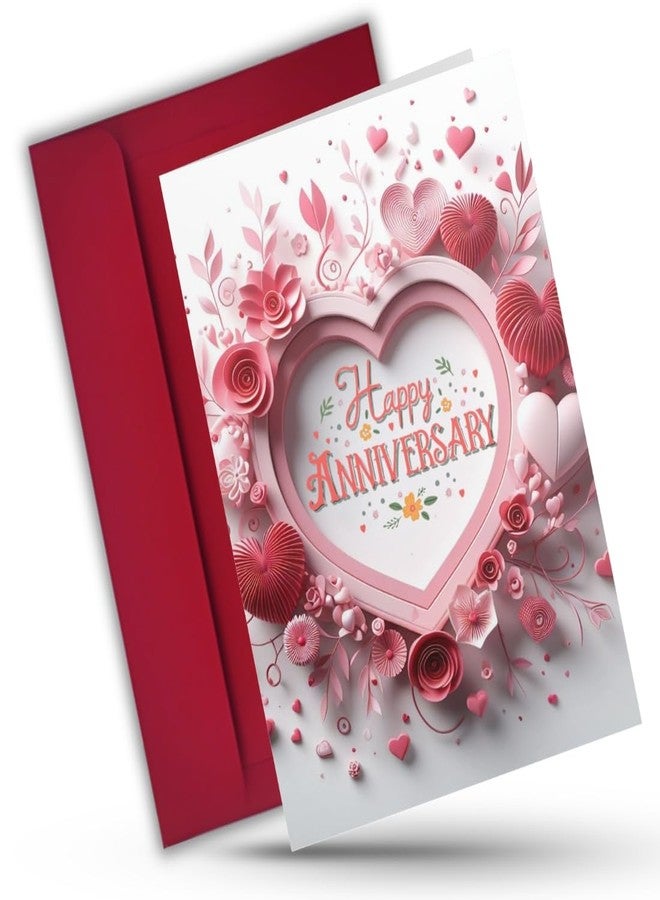 AanyaCentric Anniversary Printed Greeting Card & Envelope 5.8x8.3inch Special Romantic Gift for Husband Wife Marriage Celebration Couple Greeting - Image 1